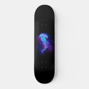 Vibrant Färg Glowing Jellyfish Mini Skateboard Bräda 18,5 Cm