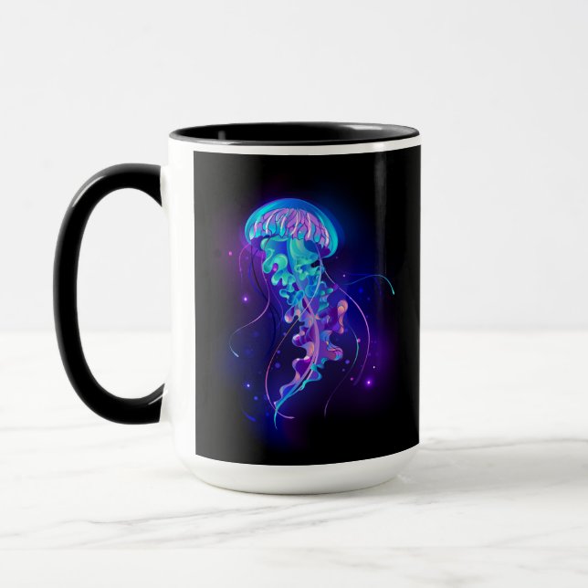 Vibrant Färg Glowing Jellyfish Mugg (Vänster)