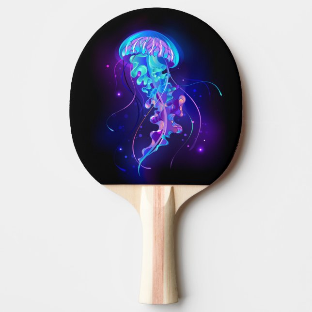 Vibrant Färg Glowing Jellyfish Pingisracket (Framsidan)
