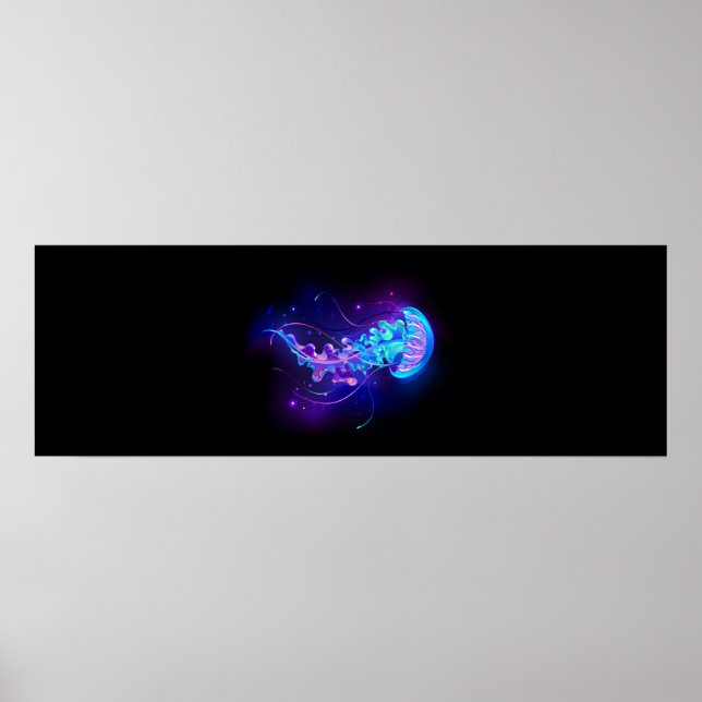 Vibrant Färg Glowing Jellyfish Poster (Framsidan)