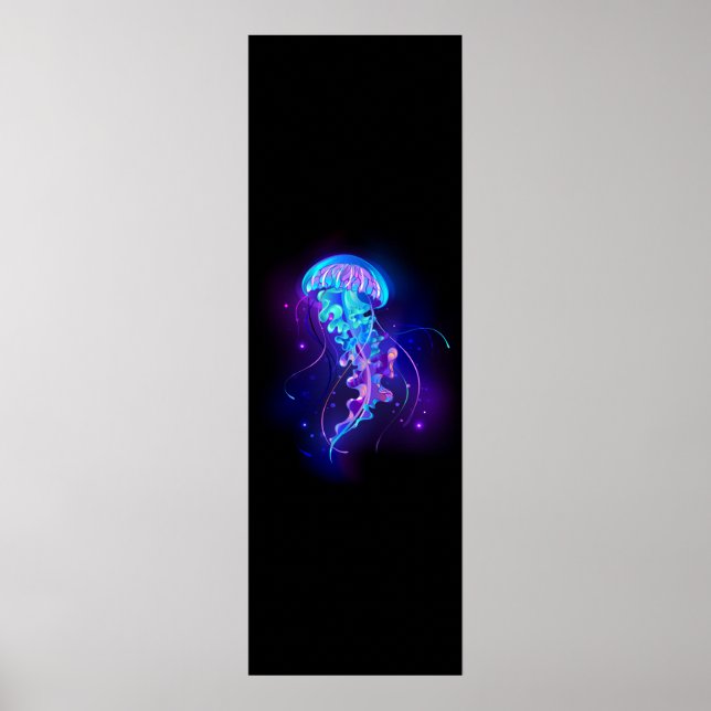 Vibrant Färg Glowing Jellyfish Poster (Framsidan)