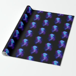 Vibrant Färg Glowing Jellyfish Presentpapper