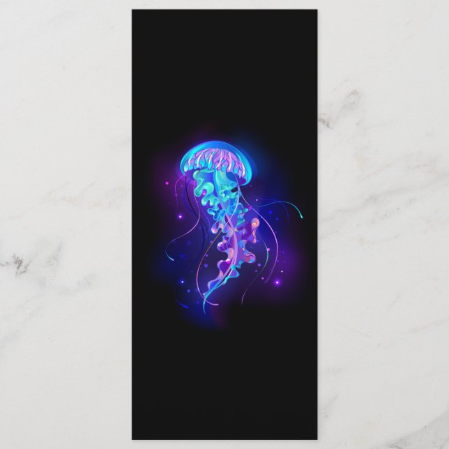 Vibrant Färg Glowing Jellyfish Rådkort (Framsida)