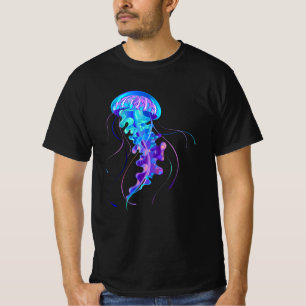 Vibrant Färg Glowing Jellyfish T Shirt