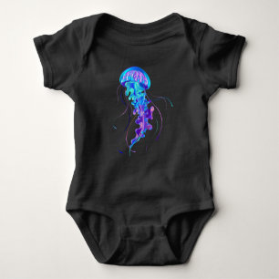 Vibrant Färg Glowing Jellyfish T Shirt