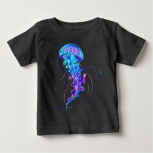 Vibrant Färg Glowing Jellyfish T Shirt