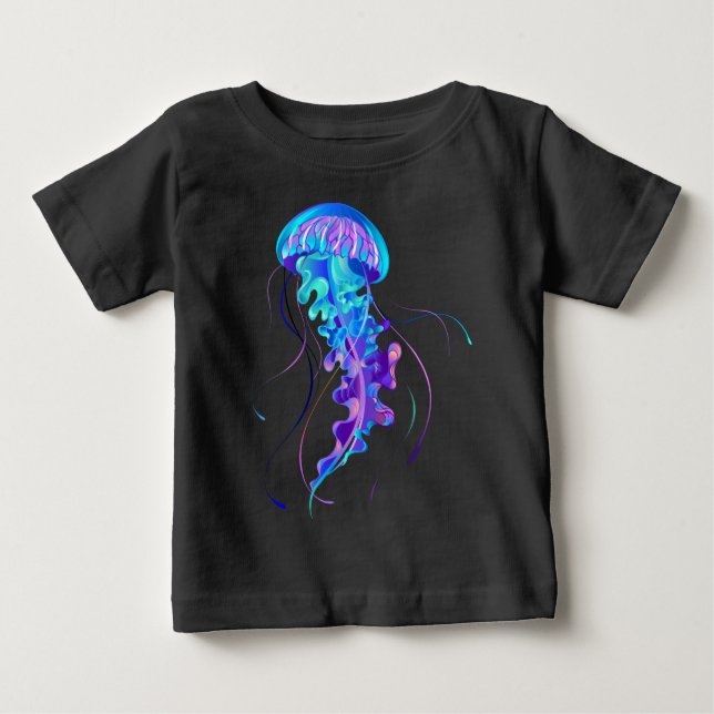 Vibrant Färg Glowing Jellyfish T Shirt (Framsida)