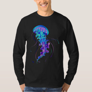 Vibrant Färg Glowing Jellyfish T Shirt