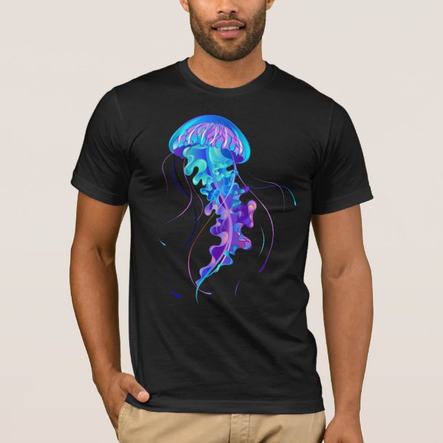 Vibrant Färg Glowing Jellyfish T Shirt (Framsida)
