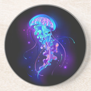 Vibrant Färg Glowing Jellyfish Underlägg