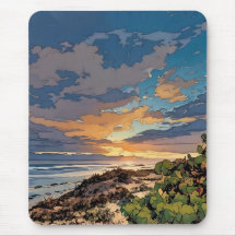 Vibrant färg-havsstranden Mousepad