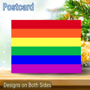 Vibrant Färg LGBTQ+ Regnbåge Flagga 2-siddesign Vykort