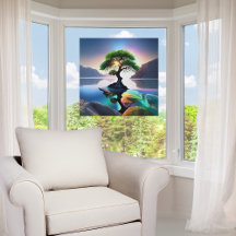 Vibrant Färg Lone Träd i en ström