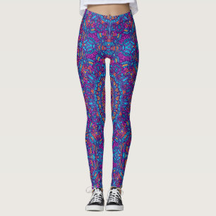 Vibrant Färg Mandala Geometric Yoga Hip Retro Leggings