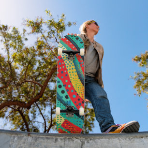 Vibrant färg och mönster i kurvformer mini skateboard bräda 18,5 cm