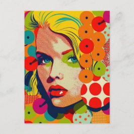 Vibrant Färg pop Art av honale Porträtt Retro Vykort