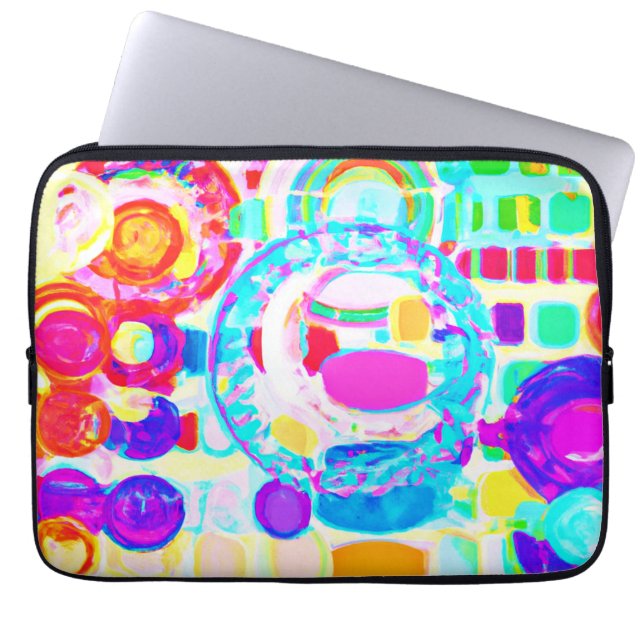 Vibrant Färg Random Mönster Laptop Fodral (Framsidan)