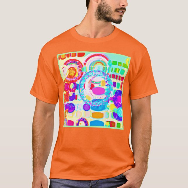 Vibrant Färg Random Mönster T Shirt (Framsida)