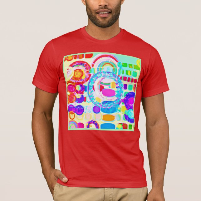 Vibrant Färg Random Mönster T Shirt (Framsida)