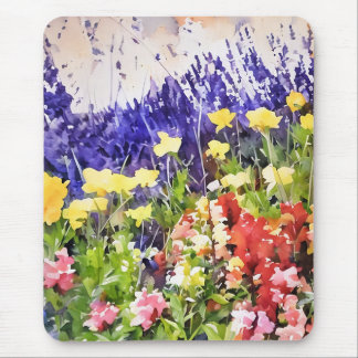 Vibrant färg scenic blommigt Mousepad Musmatta