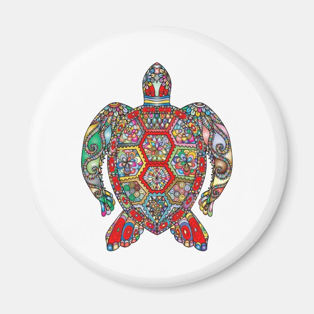 Vibrant färg sköldpadda magnet (Framsidan)