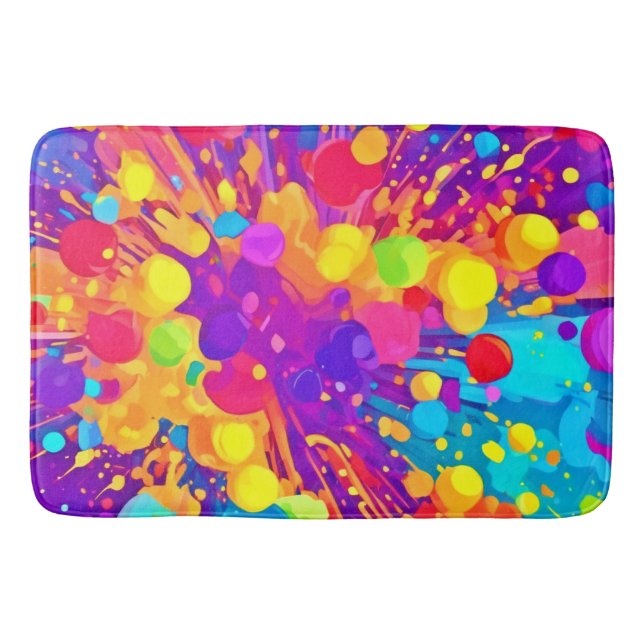 Vibrant Färg Spatter Badrumsmatta (Framsidan)