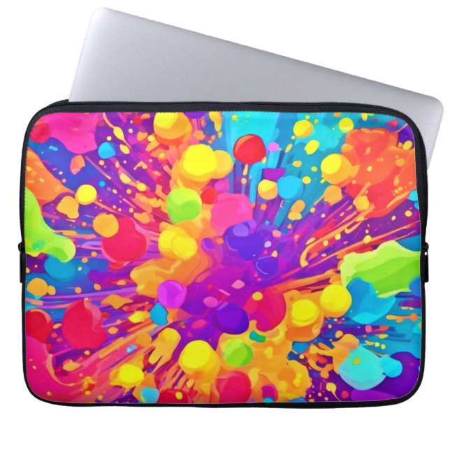 Vibrant Färg Spatter Laptop Fodral (Framsidan)