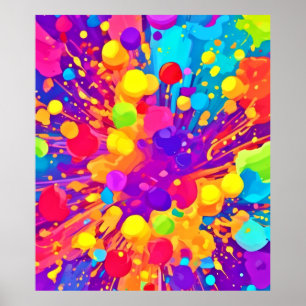 Vibrant Färg Spatter Poster