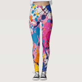 Vibrant färg Splatter Leggings