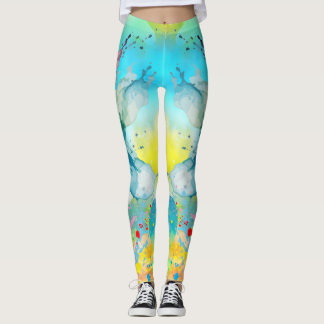Vibrant Färg Stänk Graphic Leggings