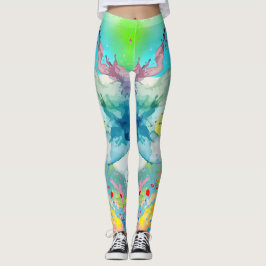 Vibrant Färg Stänk Graphic Leggings