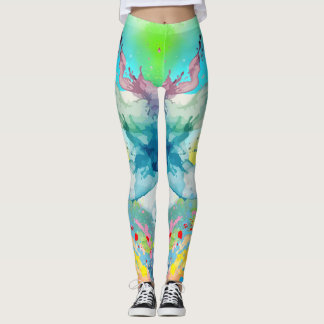 Vibrant Färg Stänk Graphic Leggings