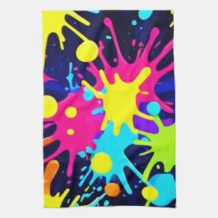 Vibrant Färg Stänk Kökshandduk