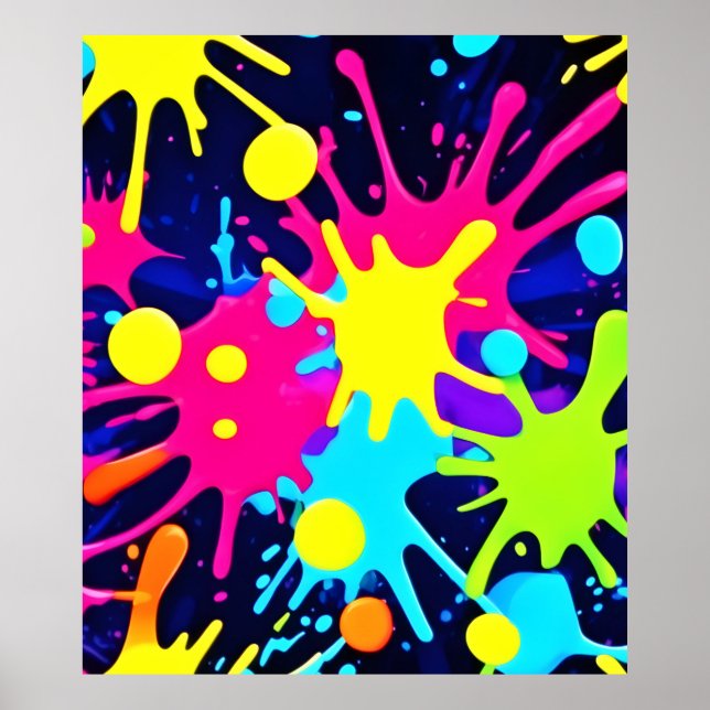 Vibrant Färg Stänk Poster (Framsidan)
