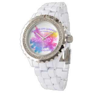 Vibrant Färg stänk Psalm 91 Armbandsur