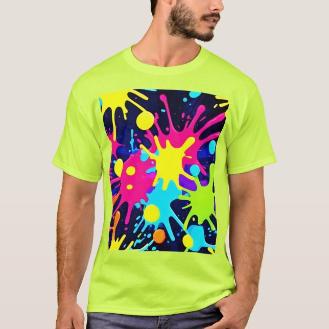 Vibrant Färg Stänk T Shirt (Framsida)