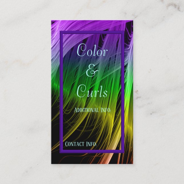 Vibrant Färg Strands Affärskort 2 Tidsbeställning Kort (Framsida)