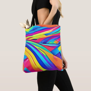 Vibrant Färg Wave Art Abstrakt Tygkasse