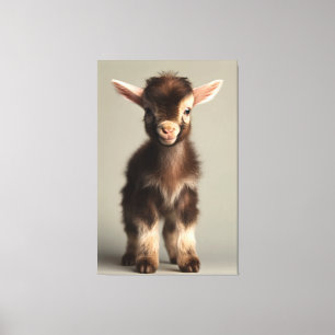 Vibrant Färgad Baby Goat Fullt Porträtt Canvastryck