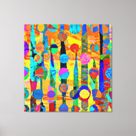Vibrant färgfull Bollar Mönster Art Canvastryck