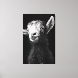 Vibrant färgfull Fullt-Bodid Baby Goat Porträtt Canvastryck