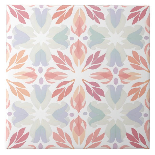 Vibrant färgfull indisk konst Geometric Mönster Kakelplatta (Framsidan)