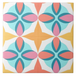 Vibrant färgfull indisk konst Geometric Mönster Kakelplatta