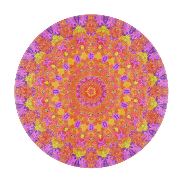 Vibrant färgfull Psychedelic Abstrakt Kaleidoskop (Framsidan)