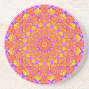 Vibrant färgfull Psychedelic Abstrakt Kaleidoskop Underlägg