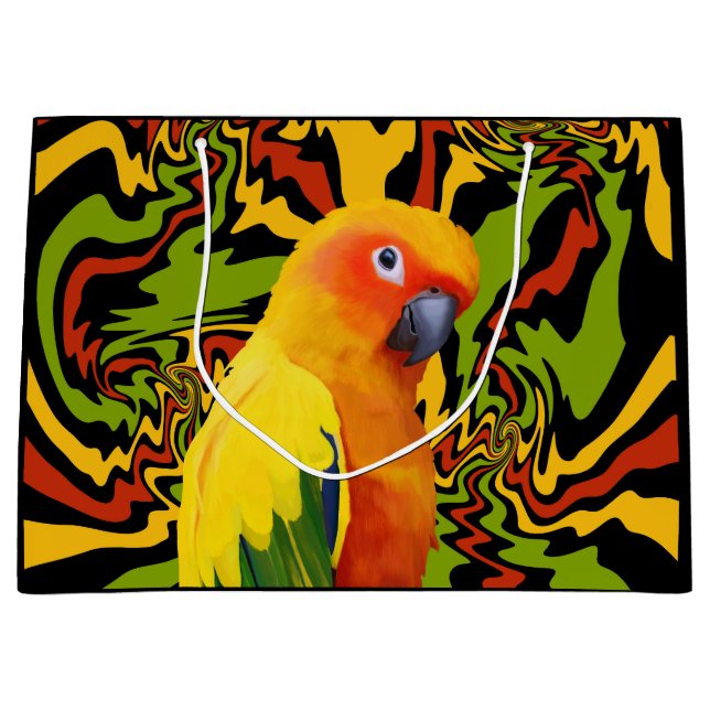 Vibrant färgfull Sol Conure Parrot (Framsidan)
