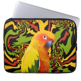 Vibrant färgfull Sol Conure Parrot Laptop Fodral