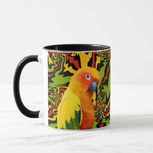 Vibrant färgfull Sol Conure Parrot Mugg