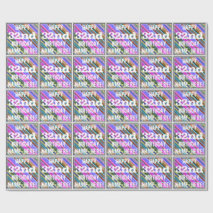 Vibrant, färgstark 32:a födelsedagen + anpassat na presentpapper