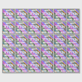 Vibrant, färgstark 37:e födelsedag + anpassat namn presentpapper